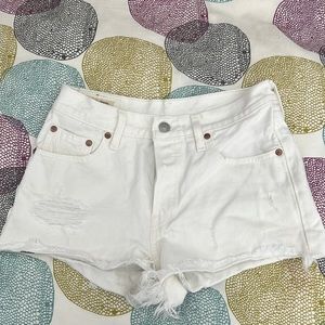 White Levi 501 Shorts